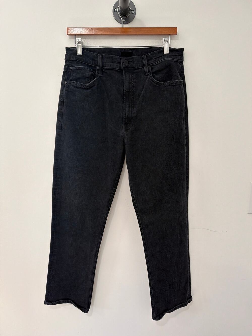 MOTHER High Waisted Rider Ankle Jean in Not Guilty Black Size 31